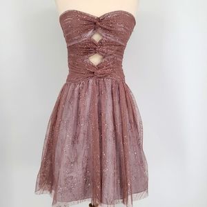 Hailey Andrianna Papell Logan Sweetheart Cutout Rose Strapless Dress Medium 10